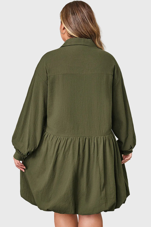 Four Leaf Clover Ruffle Hem Mini Dress