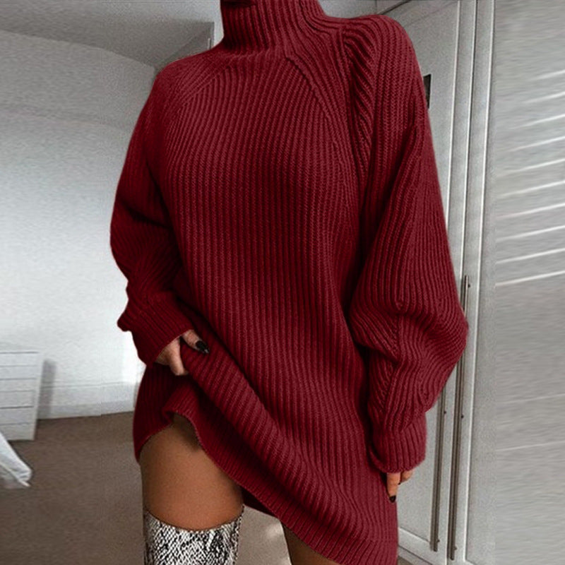The Snowfall Cozy Turtleneck Sweater Dress