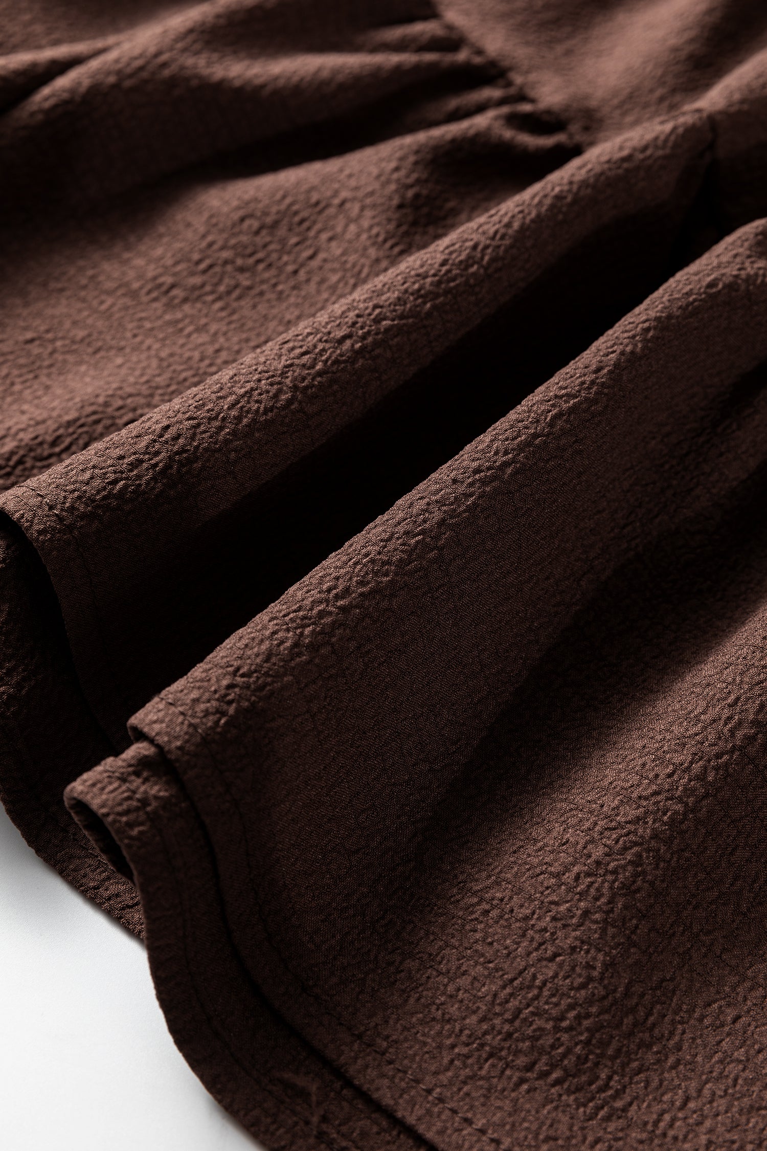 Camel Corduroy Buttoned Long Sleeve Mini Dress