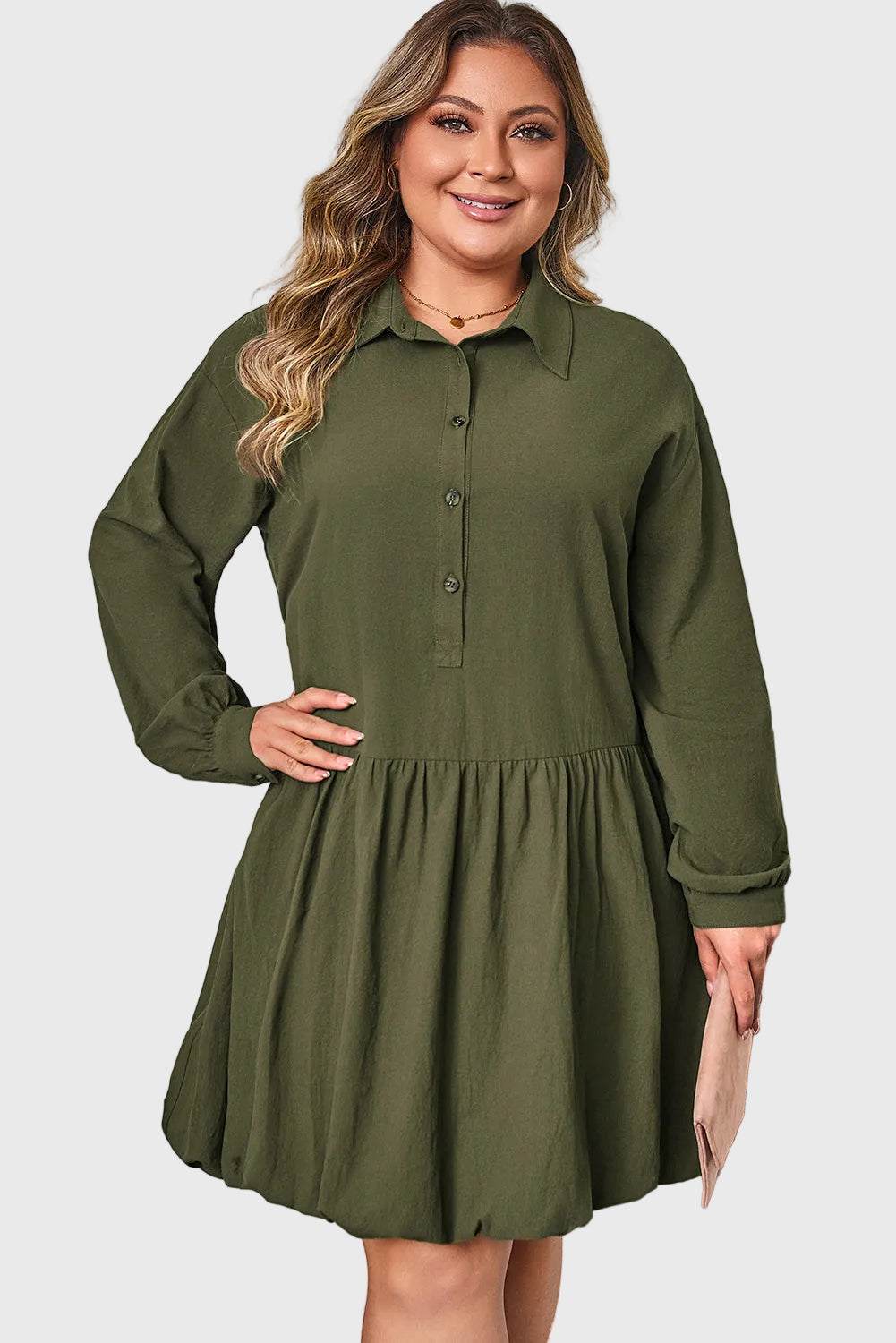 Four Leaf Clover Ruffle Hem Mini Dress