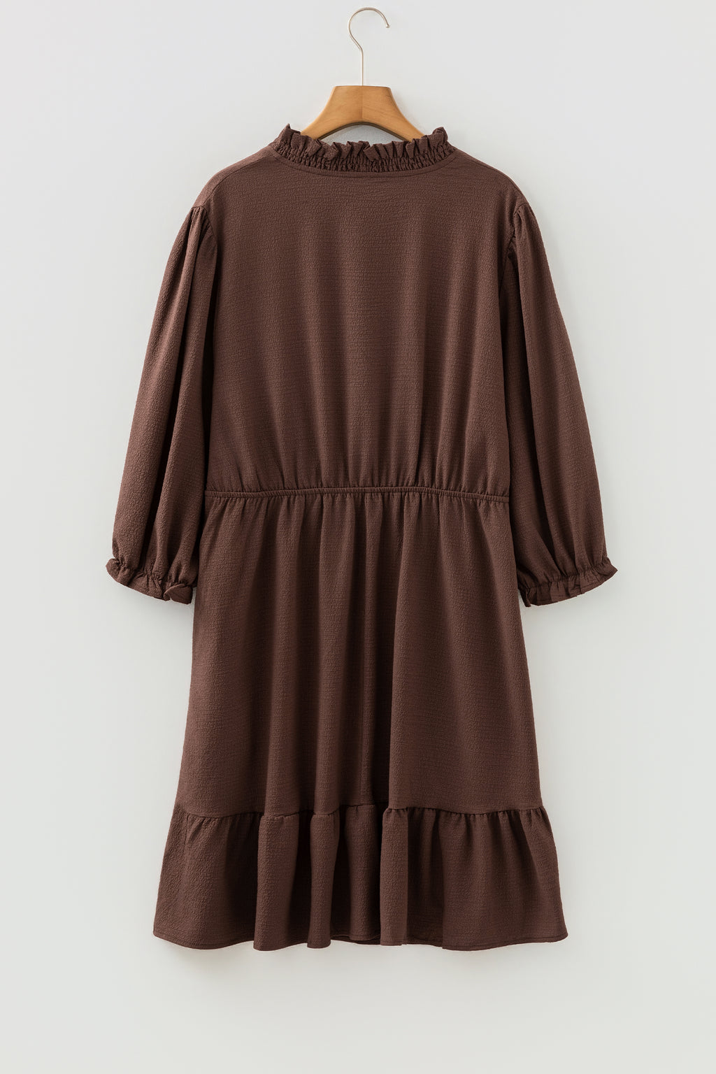 Camel Corduroy Buttoned Long Sleeve Mini Dress