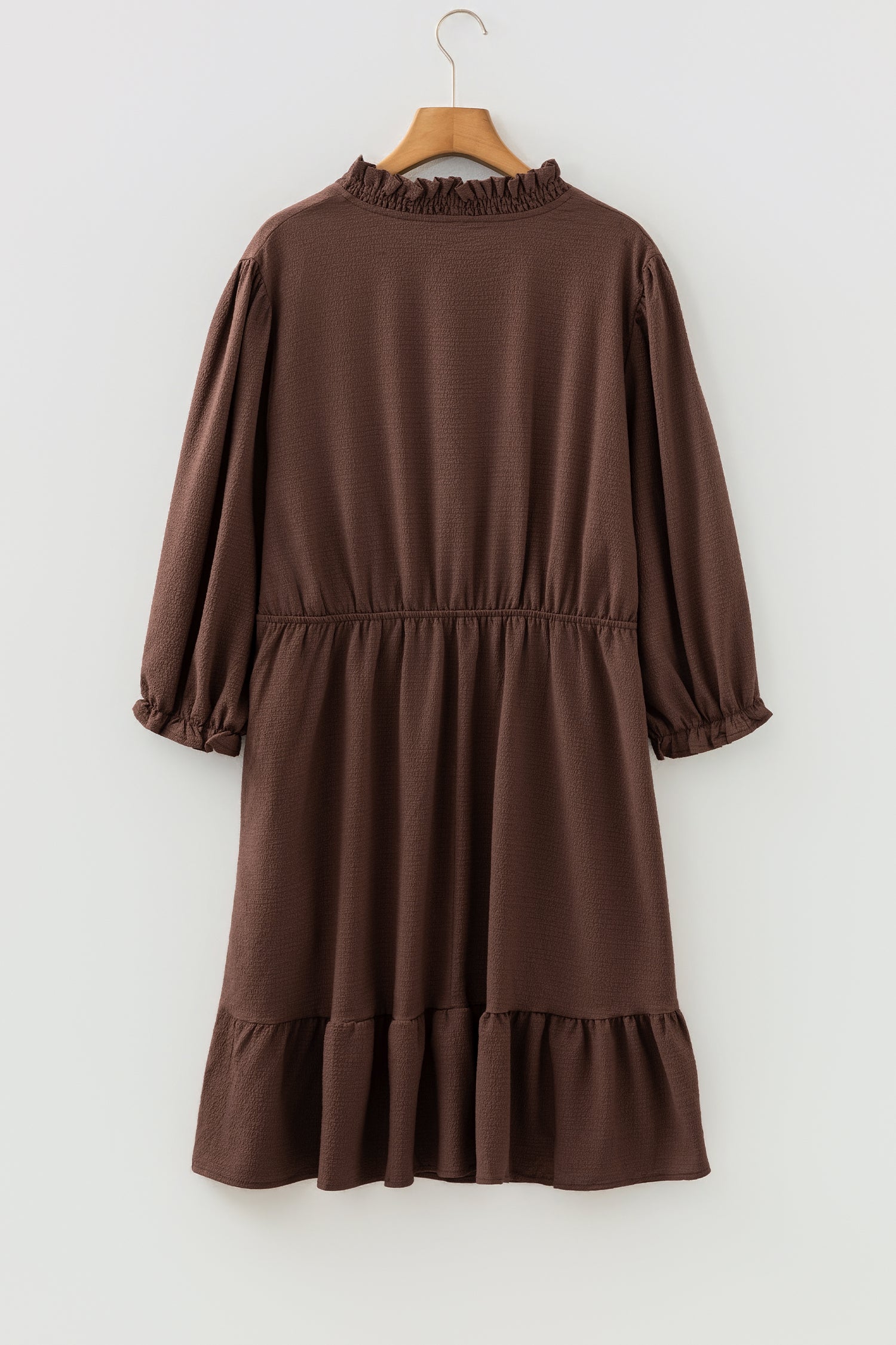 Camel Corduroy Buttoned Long Sleeve Mini Dress